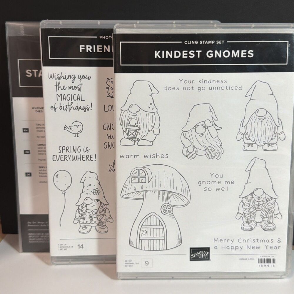 Stampin' UP! KINDEST & FRIENDLY Gnomes Stamps & Dies New Mushroom Squirrel